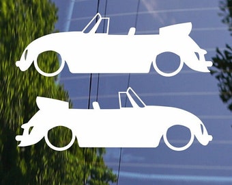 2x Tieferlegte Auto Silhouette Aufkleber Aufkleber für Classic VW Käfer Cabrio Cabriolet