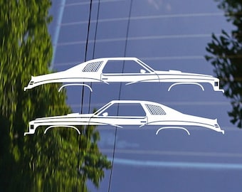2 pegatinas de silueta de coche clásico para Pontiac LeMans Can Am 1977