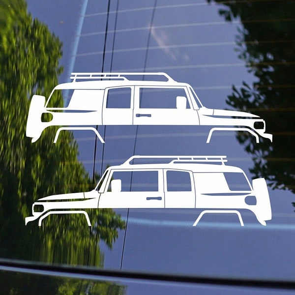 2x Truck SUV Car Silhouette Decal Sticker for Toyota FJ Cruiser