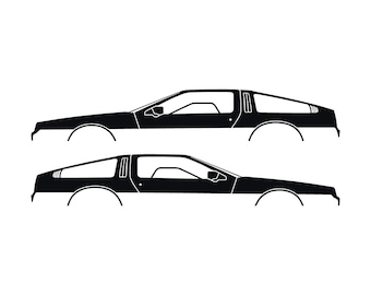 Set Of 2 Car Silhouette Decal Stickers For DMC DeLorean Coupe