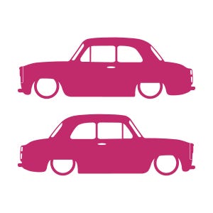Set Of 2 Car Silhouette Decal Stickers For Ford Anglia 100e Pink