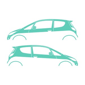 Set Of 2 Car Silhouette Decal Stickers For Mitsubishi Colt CZT Mint