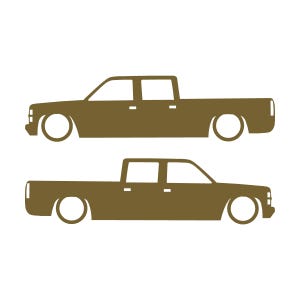 Set mit 2 Aufklebern für tiefergelegte Fahrzeuge für Chevrolet Silverado C1500 Crew Cab 1987-98 Gold