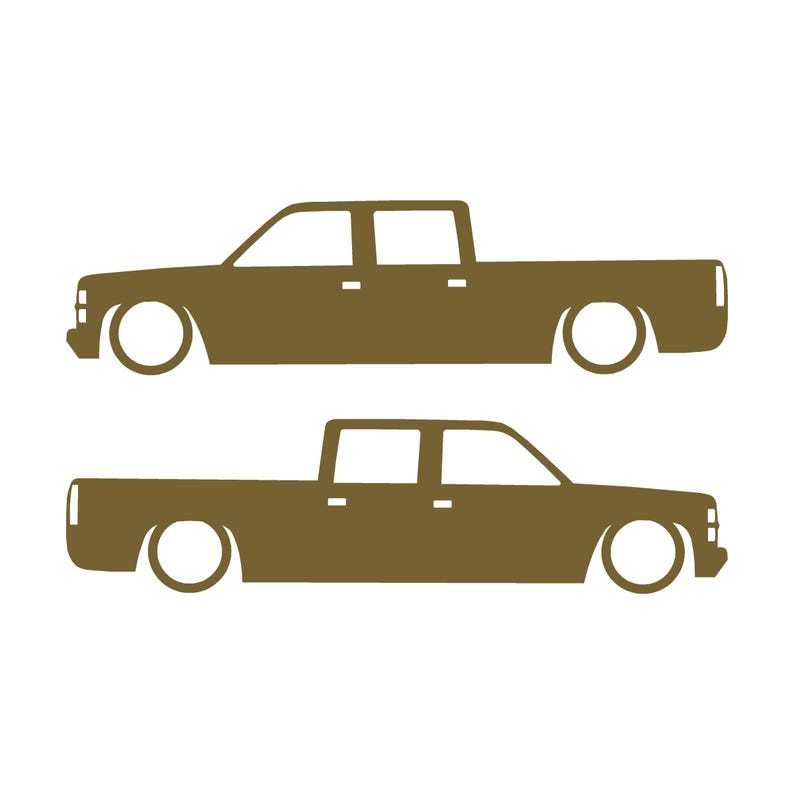 Set mit 2 Aufklebern für tiefergelegte Fahrzeuge für Chevrolet Silverado C1500 Crew Cab 1987-98 Gold