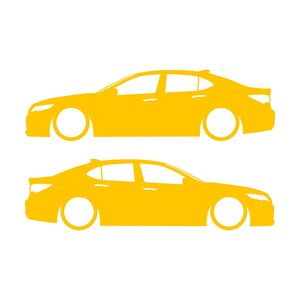 Set mit 2 Aufklebern für tiefergelegte Fahrzeuge für Acura TLX 2015-17 UB1 Limousine Gelb