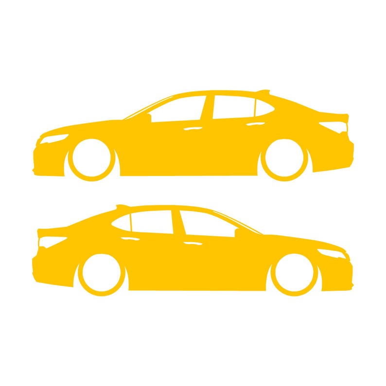 Set mit 2 Aufklebern für tiefergelegte Fahrzeuge für Acura TLX 2015-17 UB1 Limousine Gelb