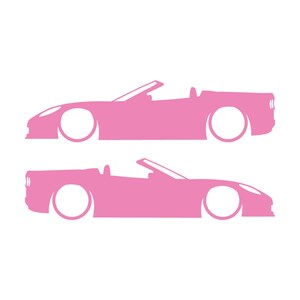 Set van 2 autosilhouet-stickers voor Chevrolet Corvette C6 Convertible Soft Pink