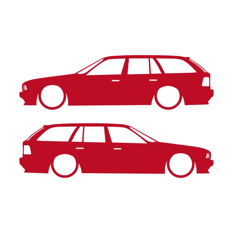 Set med 2 silhuettdekaler för BMW E34 5-serie Touring Röd