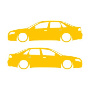 Set Of 2 Car Silhouette Decal Stickers For Audi A4 S4 B7 Sedan Yellow