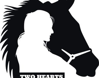 Girl with Horse Two Hearts One Soul Vinyl Decal Sticker for Car - Laptop - Window