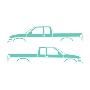 Set di 2 adesivi a forma di silhouette per auto per Chevy S10 Later Mint