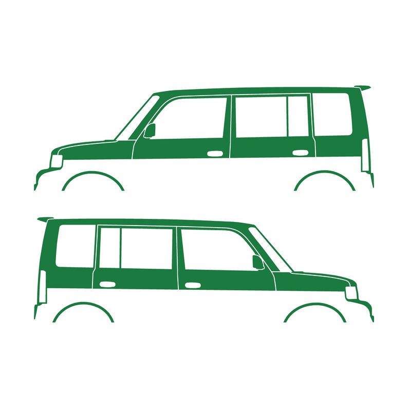 Set Of 2 Lowered Car Silhouette Decal Stickers For Scion Xb 1st Gen Green