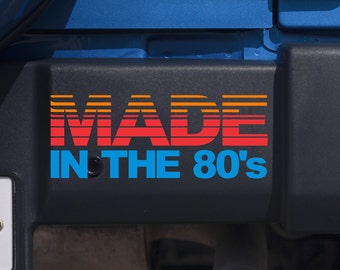 Made in the 80's Rad Car Laptop Decal Sticker Retro Theme Novelty Multi-Color