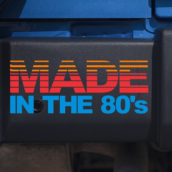 Made in the 80's Rad Car Laptop Decal Sticker Retro Theme Novelty Multi-Color