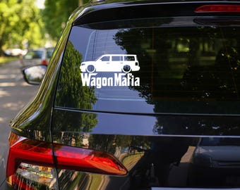 Lowered WAGON MAFIA Car Wagon Silhouette Decal Sticker for Ford Flex