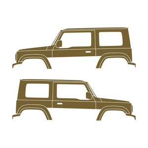 Set Of 2 Car Silhouette Decal Stickers For Suzuki Jimny 4th Gen 2018- Gold
