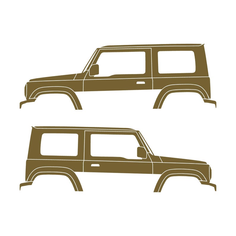 Set Of 2 Car Silhouette Decal Stickers For Suzuki Jimny 4th Gen 2018- Gold