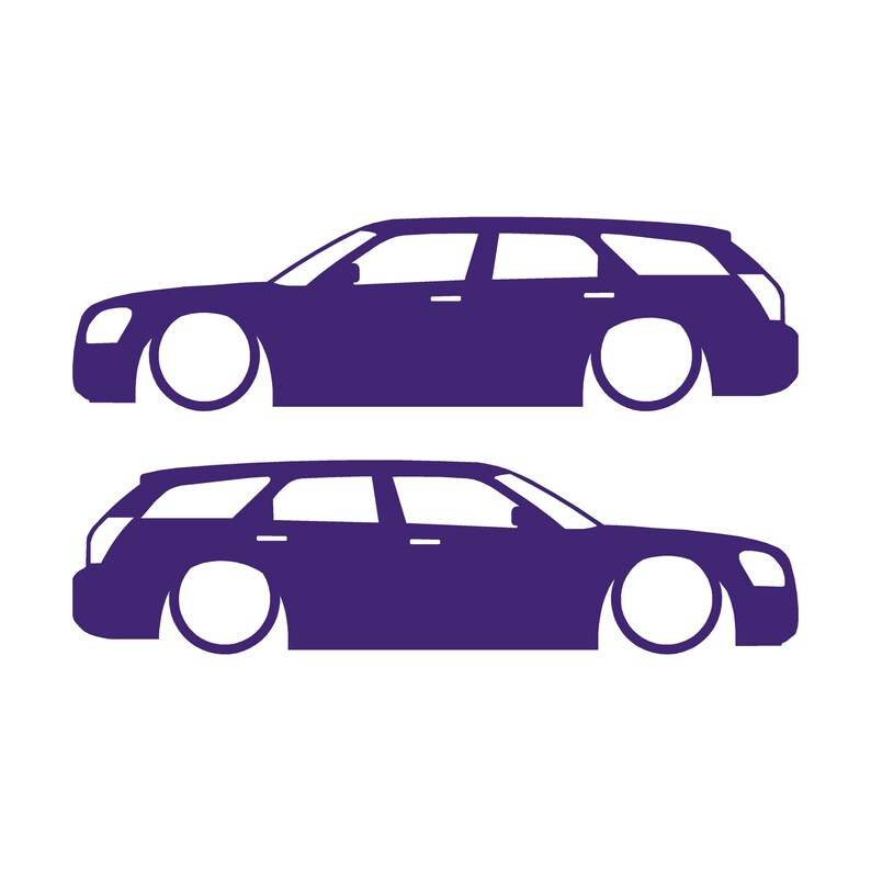 Set med 2 sänkta silhuettdekaler för Dodge Magnum Lila
