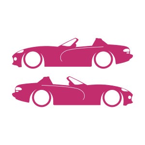 Set mit 2 Aufklebern für tiefergelegte Fahrzeuge für Dodge Viper Roadster der 1. Generation Rosa
