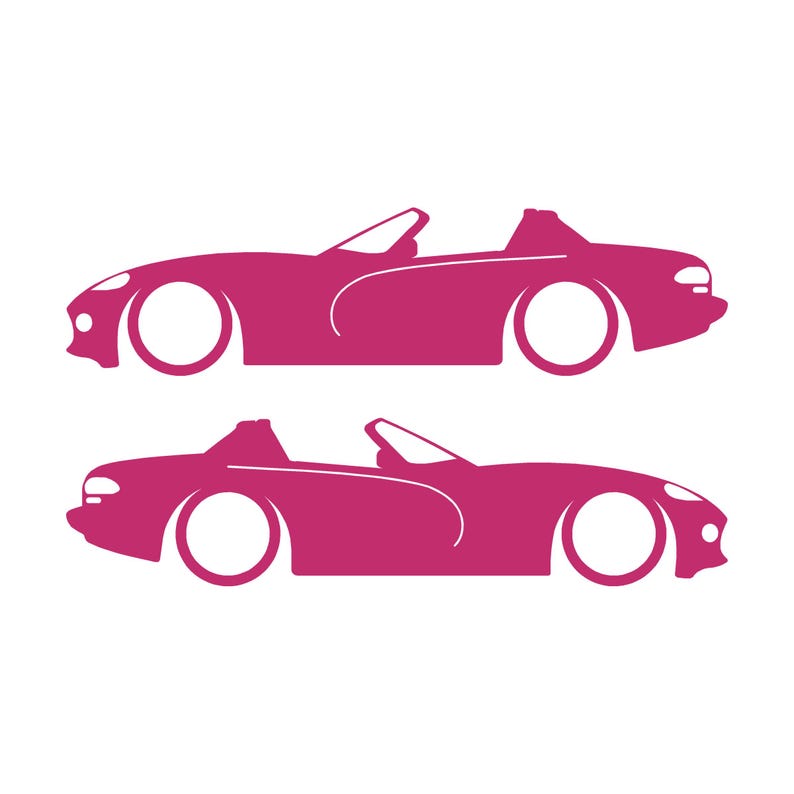 Set mit 2 Aufklebern für tiefergelegte Fahrzeuge für Dodge Viper Roadster der 1. Generation Rosa