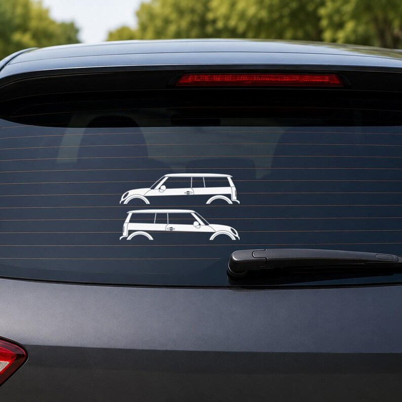 Set Of 2 Car Silhouette Decal Stickers For Mini Clubman R55 - 1st Gen 2007-14 image 2
