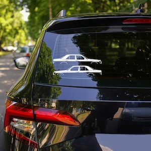 2x Classic Car Silhouette Decal Stickers for Mercedes W124 E-Class Sedan