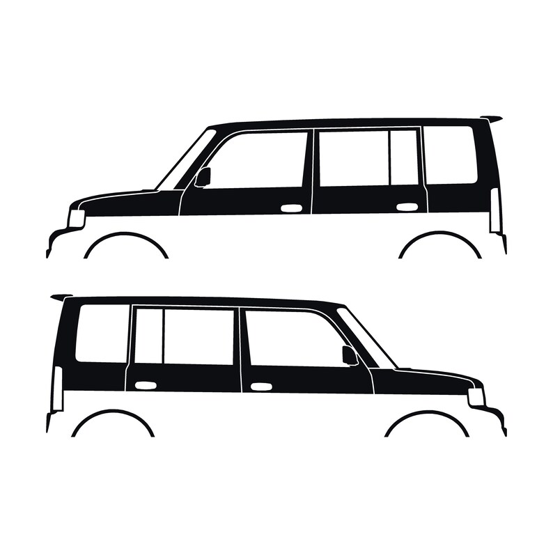 Set Of 2 Lowered Car Silhouette Decal Stickers For Scion Xb 1st Gen Black