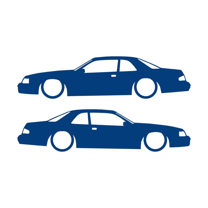 Set van 2 autosilhouet-stickers voor de Ford Thunderbird 9e generatie coupé Blauw