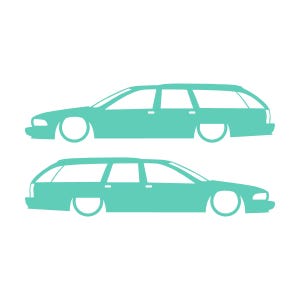 Set Of 2 Car Silhouette Decal Stickers For Chevrolet Caprice 4th Gen Station Wagon Mint