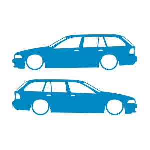 BMW E39 5シリーズ ツーリング用 車のシルエットデカールステッカー 2枚セット Light Blue