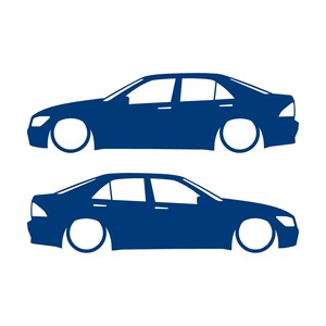 Set Of 2 Lowered Car Silhouette Decal Stickers For Toyota Altezza Blue