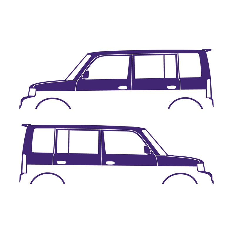 Set Of 2 Lowered Car Silhouette Decal Stickers For Scion Xb 1st Gen Purple