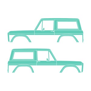 Set Of 2 Car Silhouette Decal Stickers For Classic Ford Bronco 1st Gen Top Removed Mint