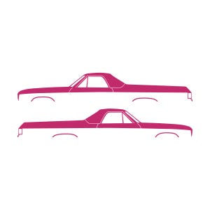 Set Of 2 Car Silhouette Decal Stickers For 1974 Chevrolet El Camino 4th Gen Pink