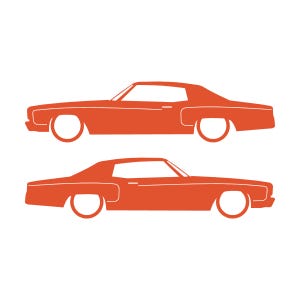Set Of 2 Car Silhouette Decal Stickers For Chevrolet Monte Carlo 3rd Gen Orange
