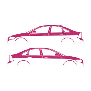 Set Of 2 Car Silhouette Decal Stickers For Volvo S40 2nd Gen Pink