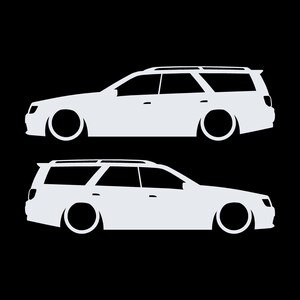 Juego de 2 pegatinas decorativas con silueta de coche rebajado para Nissan Stagea 1996-98 WC34 Zenki Wagon imagen 3