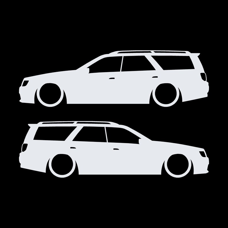 Juego de 2 pegatinas decorativas con silueta de coche rebajado para Nissan Stagea 1996-98 WC34 Zenki Wagon imagen 3