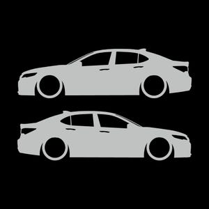 Set mit 2 Aufklebern für tiefergelegte Fahrzeuge für Acura TLX 2015-17 UB1 Limousine Light Grey