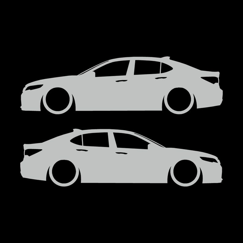 Set mit 2 Aufklebern für tiefergelegte Fahrzeuge für Acura TLX 2015-17 UB1 Limousine Light Grey