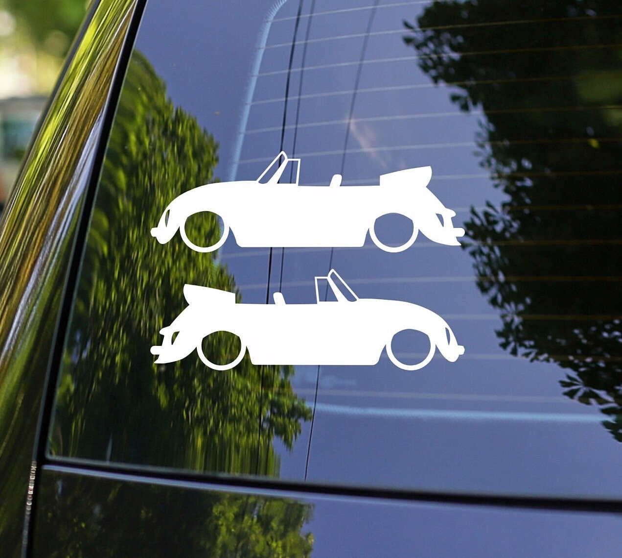 2x Lowered Car Silhouette Decal Stickers for Classic VW Beetle ...