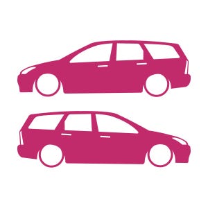 Set Of 2 Car Silhouette Decal Stickers For Ford Cortina Mk1 Estate Wagon Pink
