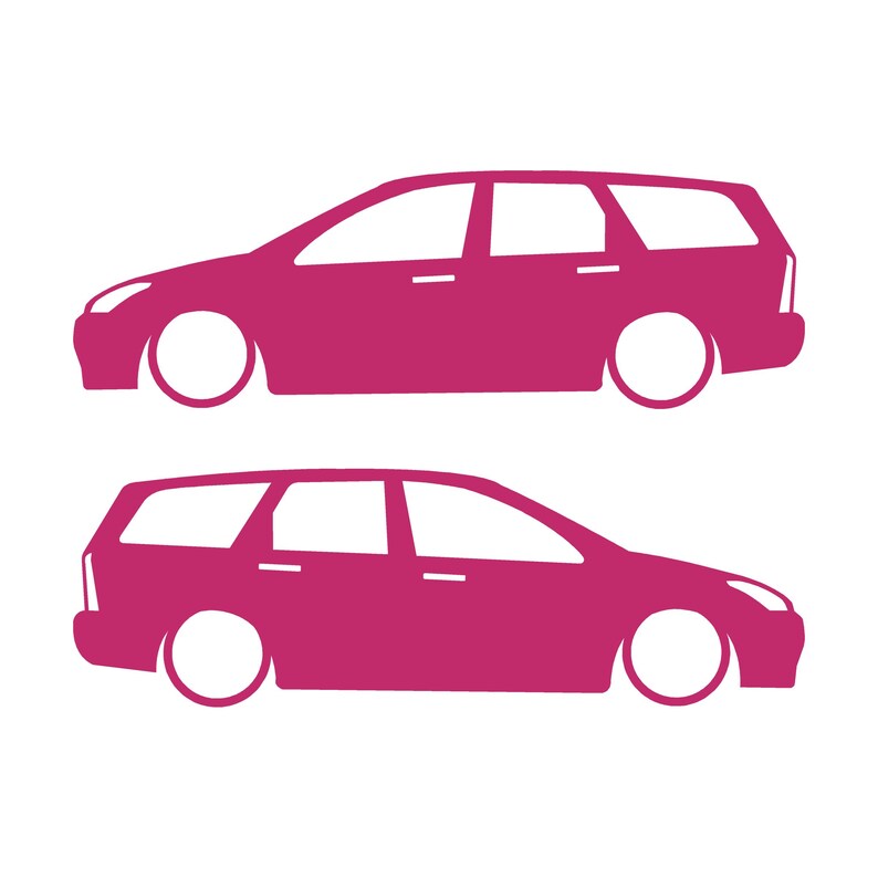 Set Of 2 Car Silhouette Decal Stickers For Ford Cortina Mk1 Estate Wagon Pink