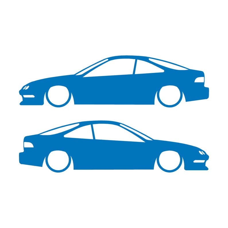 Set mit 2 Aufklebern für tiefergelegte Fahrzeuge für Acura Integra DC2 Coupé der 3. Generation Sky Blue