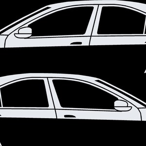 Set Of 2 Car Silhouette Decal Stickers For Volvo S60 R 1st Gen 2001-09 White