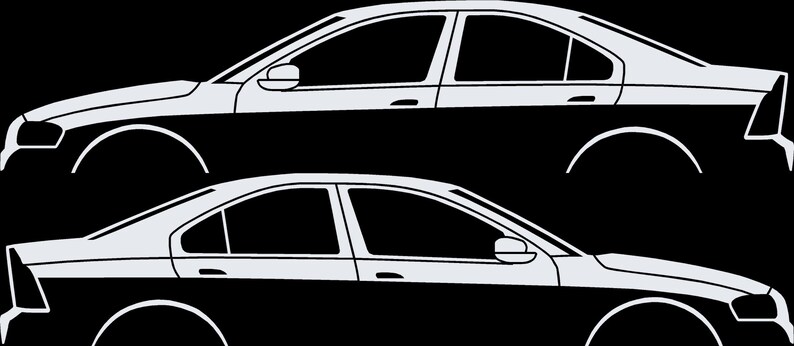 Set Of 2 Car Silhouette Decal Stickers For Volvo S60 R 1st Gen 2001-09 White