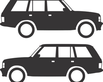2x Offroad 4x4 Truck Silhouette Decal Stickers for Range Rover Classic 4-door