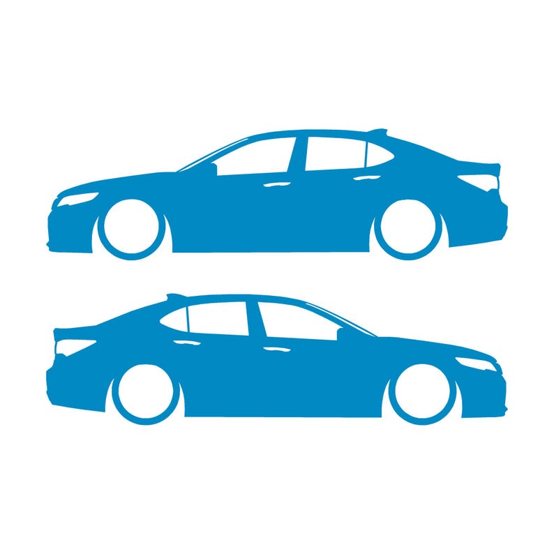 Set mit 2 Aufklebern für tiefergelegte Fahrzeuge für Acura TLX 2015-17 UB1 Limousine Light Blue