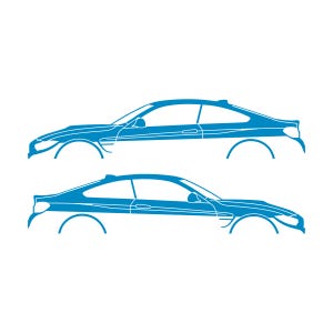 Set van 2 autosilhouet-stickers voor BMW M4 F82 Coupé Light Blue