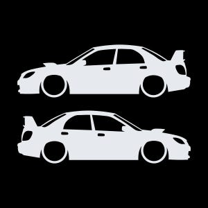 Set Of 2 Car Silhouette Decal Stickers For Subaru Impreza WRX STI 2nd Gen Hawk Eye White